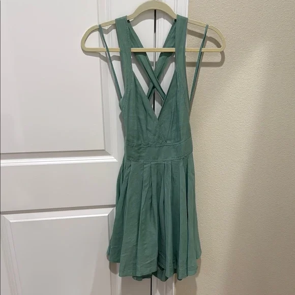 Free People | Dresses | Free People Green Mini Dress | Poshmark